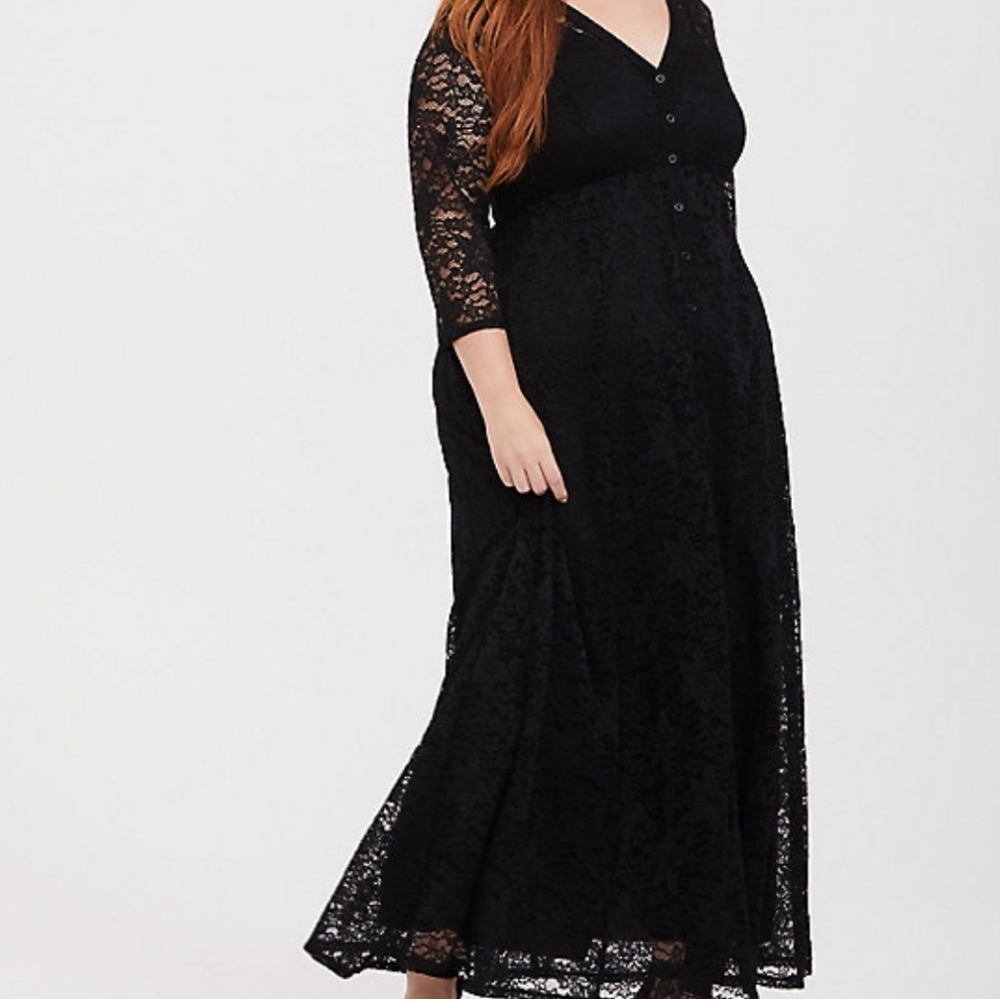 Torrid Black Lace Maxi Dress